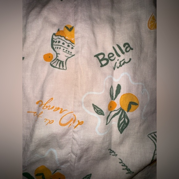 Wild Fable Linen Y-Neck Mini A Line Peach Lemon Dress - Picture 8 of 11